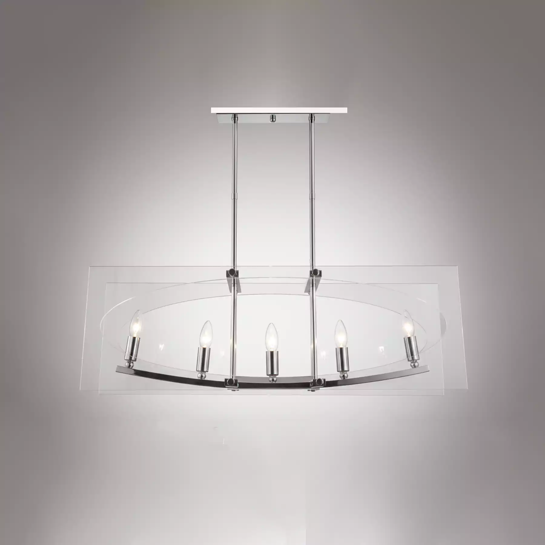 Oma Linear Chrome Chandelier