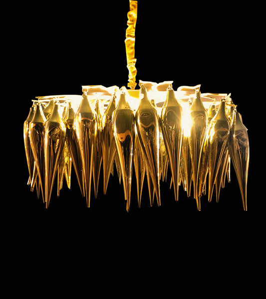 Glaze  Chandelier 24 karat gold polished nickel