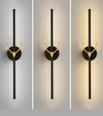 ELK Modern Black Long Gold Deer LED Wall Lamp